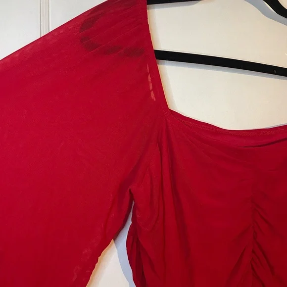 Red Ruched Dress - Picture 5 of 7